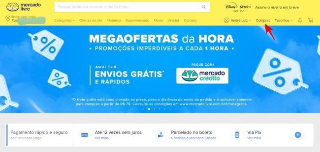 Menu de compras.