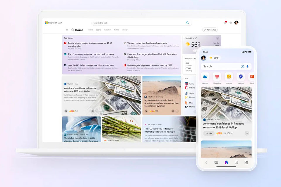 Microsoft lança o Start, um novo feed de notícias personalizável