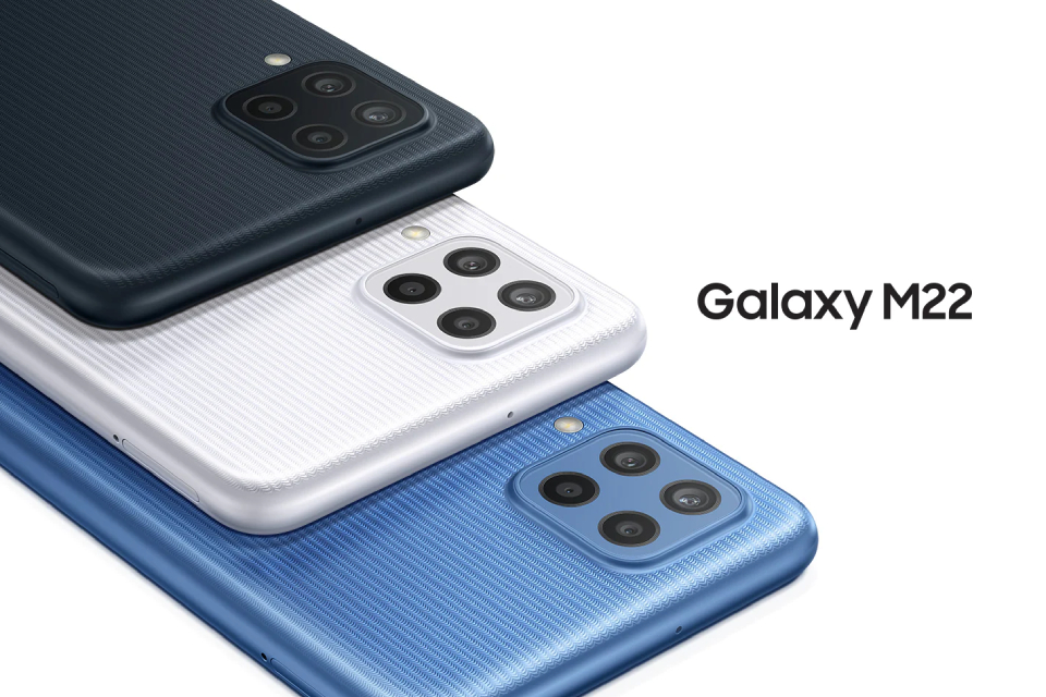 Galaxy M22 é lançado com tela Super AMOLED e câmera quádrupla