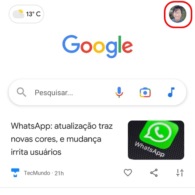 Clique na sua foto.