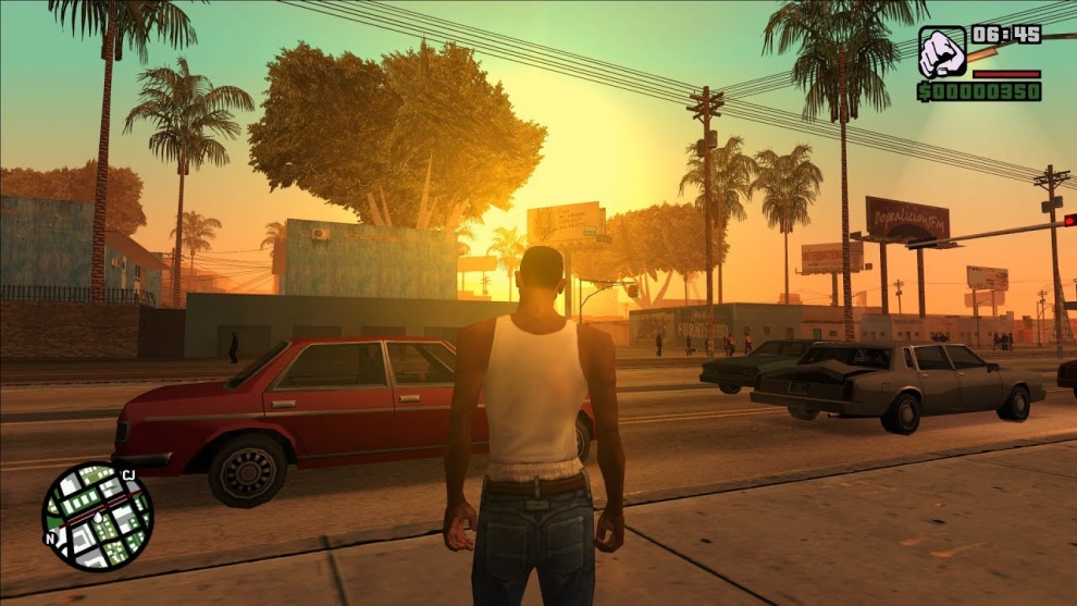 Imagem da tela de jogo do GTA San Andreas 