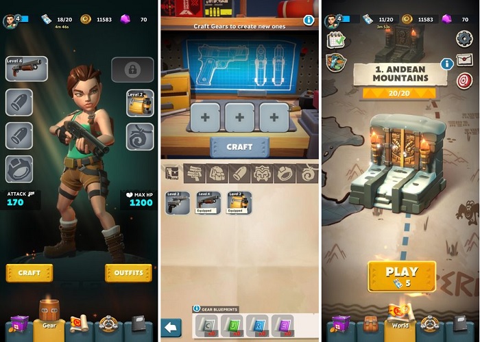 Tomb Raider with typical mobile game mechanics