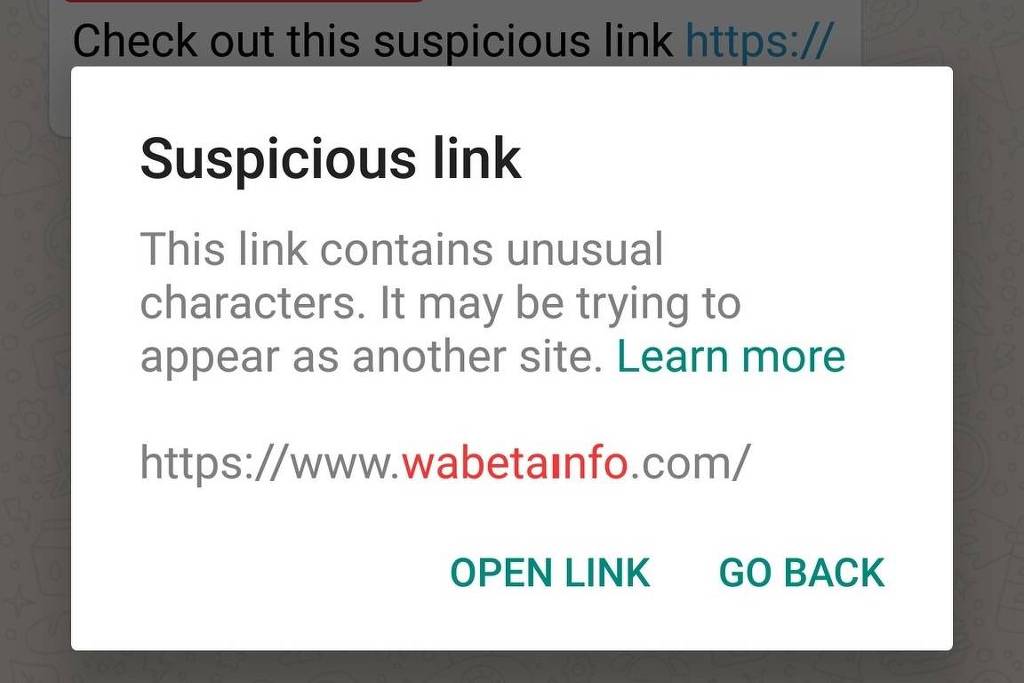 Never click on unknown links sent by email or social media.  (Source: WABetaInfo/Reproduction)