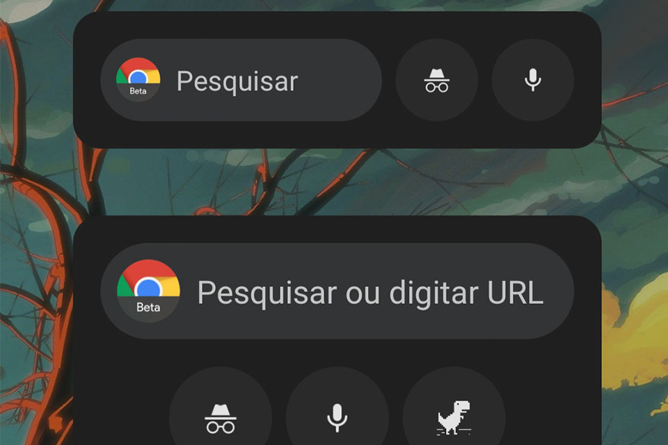 Google Chrome testa widgets com novos designs para o Android