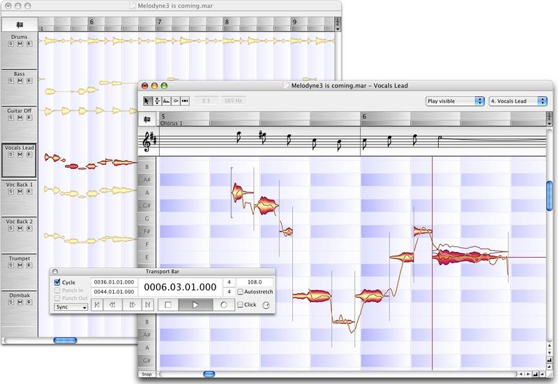 Melodyne Studio has become one of the most popular software in its class.  It works on both Windows and Mac computers. (Download/Playback)