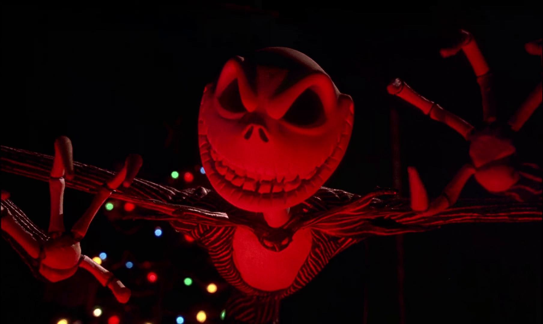 Jack Skellington em um dos momentos assustadores do filme.