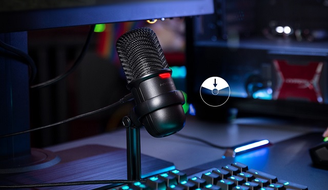 HyperX SoloCast destacando seu padrão cardioide