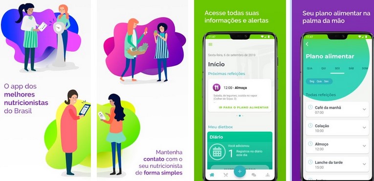 O DietBox conta com versões para quem está cuidando da alimentação e outra para profissionais da área