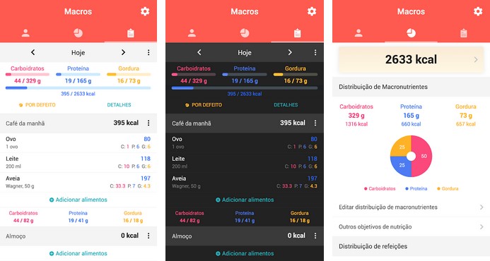 O Macros é perfeito para quem quer organizar a sua dieta usando gráficos e tabelas