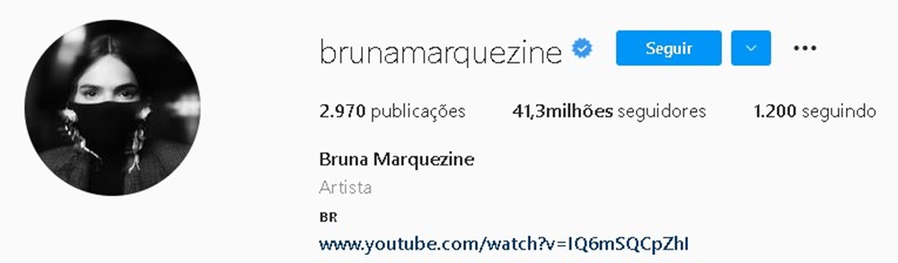 A atriz Bruna Marquezine é a embaixadora de diversas marcas.