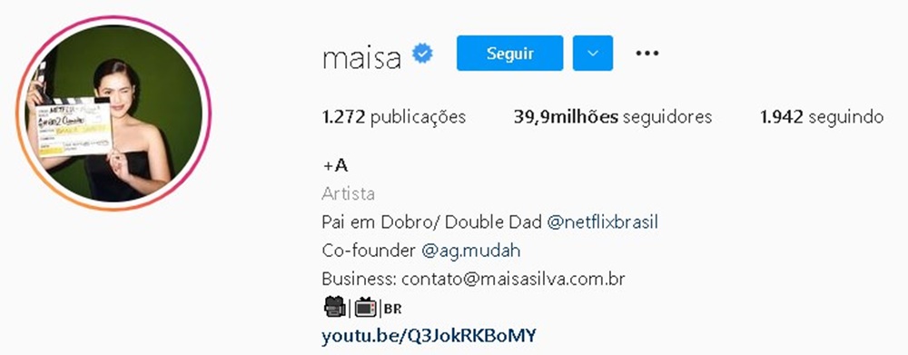maísa, uma das pessoas com mais seguidores do Instagram no Brasil