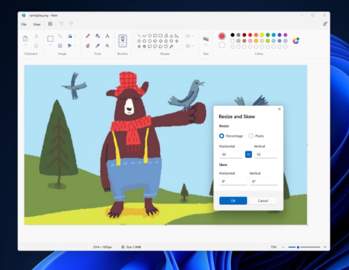 Mais novidades do Paint no Windows 11.