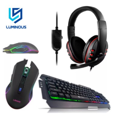 Imagem: Kit Gamer com Teclado Semi Mecânico T900, Headset Lehmox LEF-1020 e Mouse M10