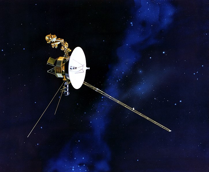 Artistic conception of the Voyager 1 spacecraft in space