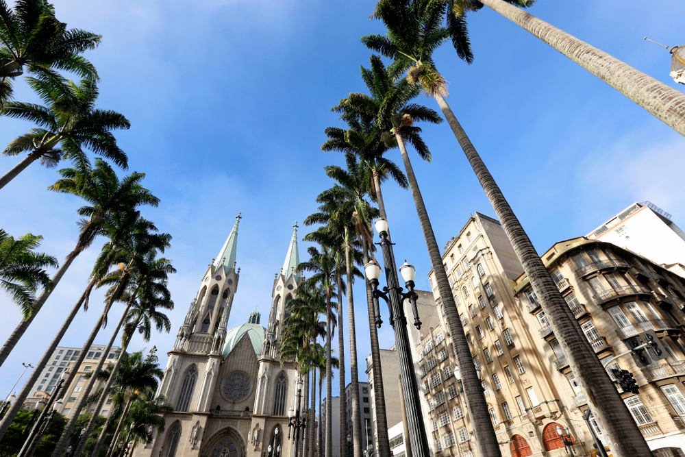 Praça da Sé, o marco zero da cidade de São Paulo. (Fonte: Shutterstock)