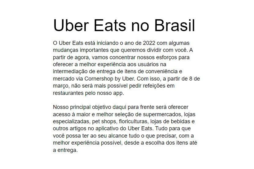 Uber Eats encerra serviço de entregas para restaurantes no Brasil 27