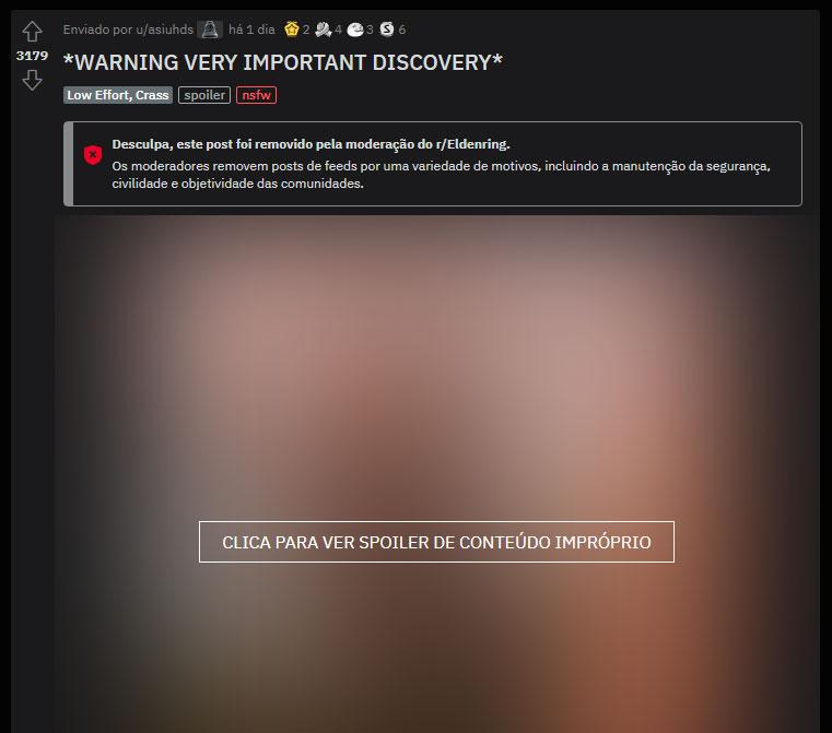 Postagem no subreddit de Elden Ring discute possível 