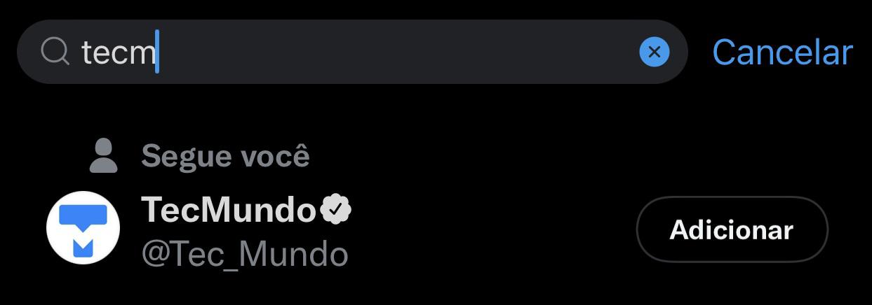 É possível adicionar qualquer perfil de seu interesse