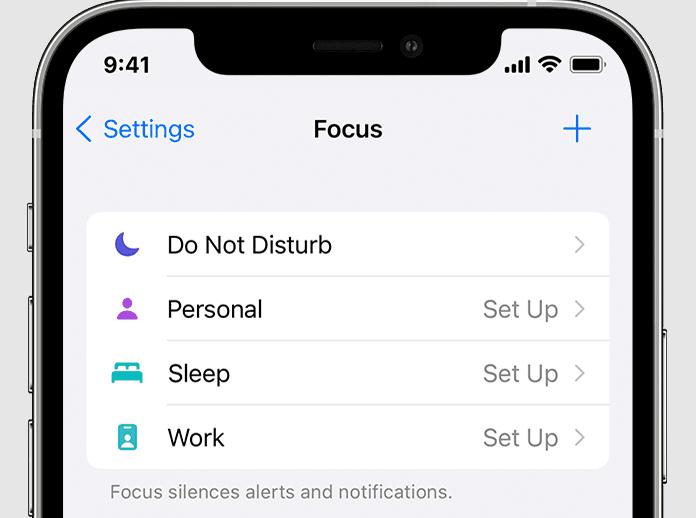 Modo Foco no iOS.