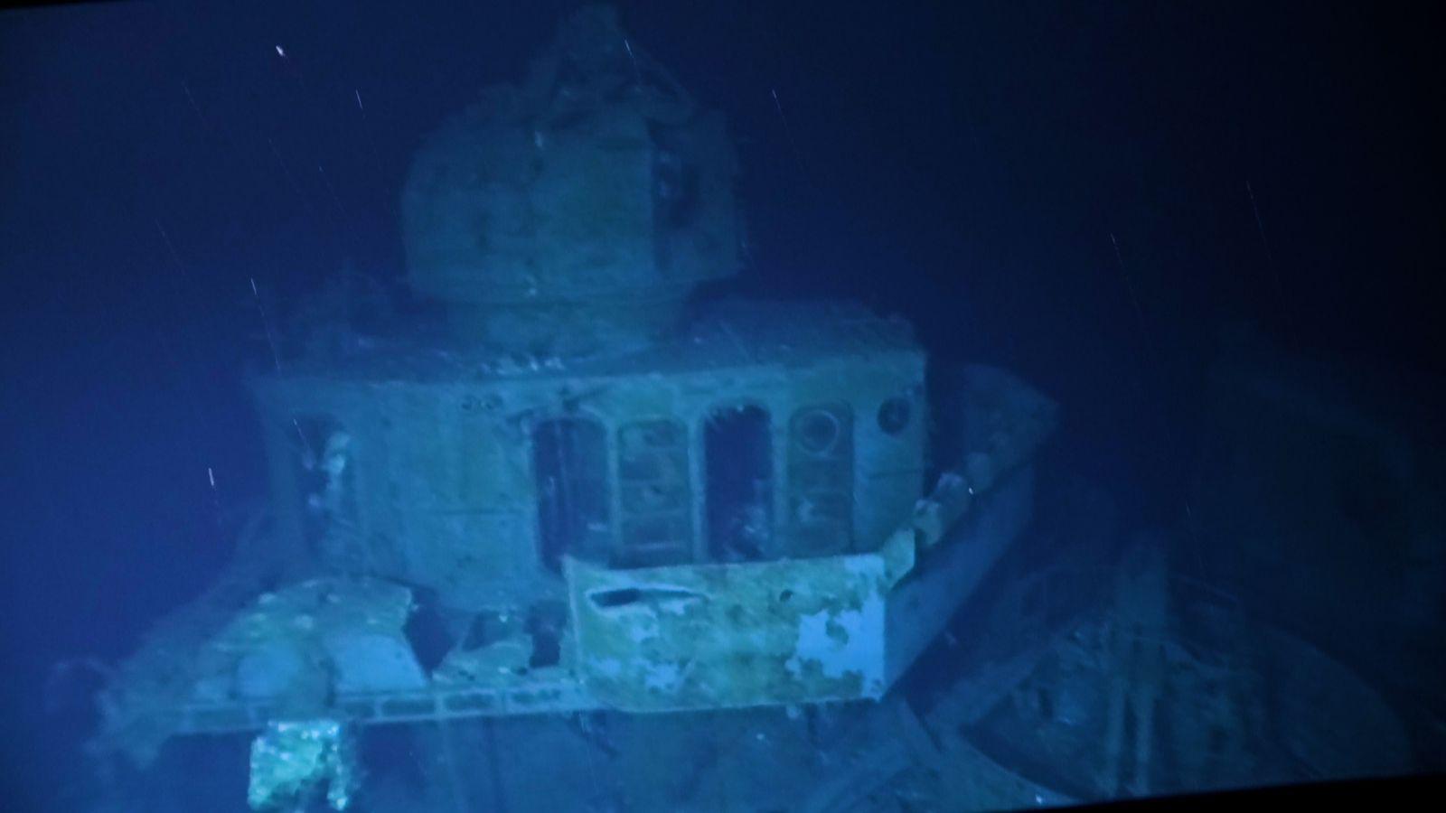USS Johnston foi filmado pela primeira vez pela equipe de Vescovo. (Fonte: Victor Vescovo/Caladan Oceanic)