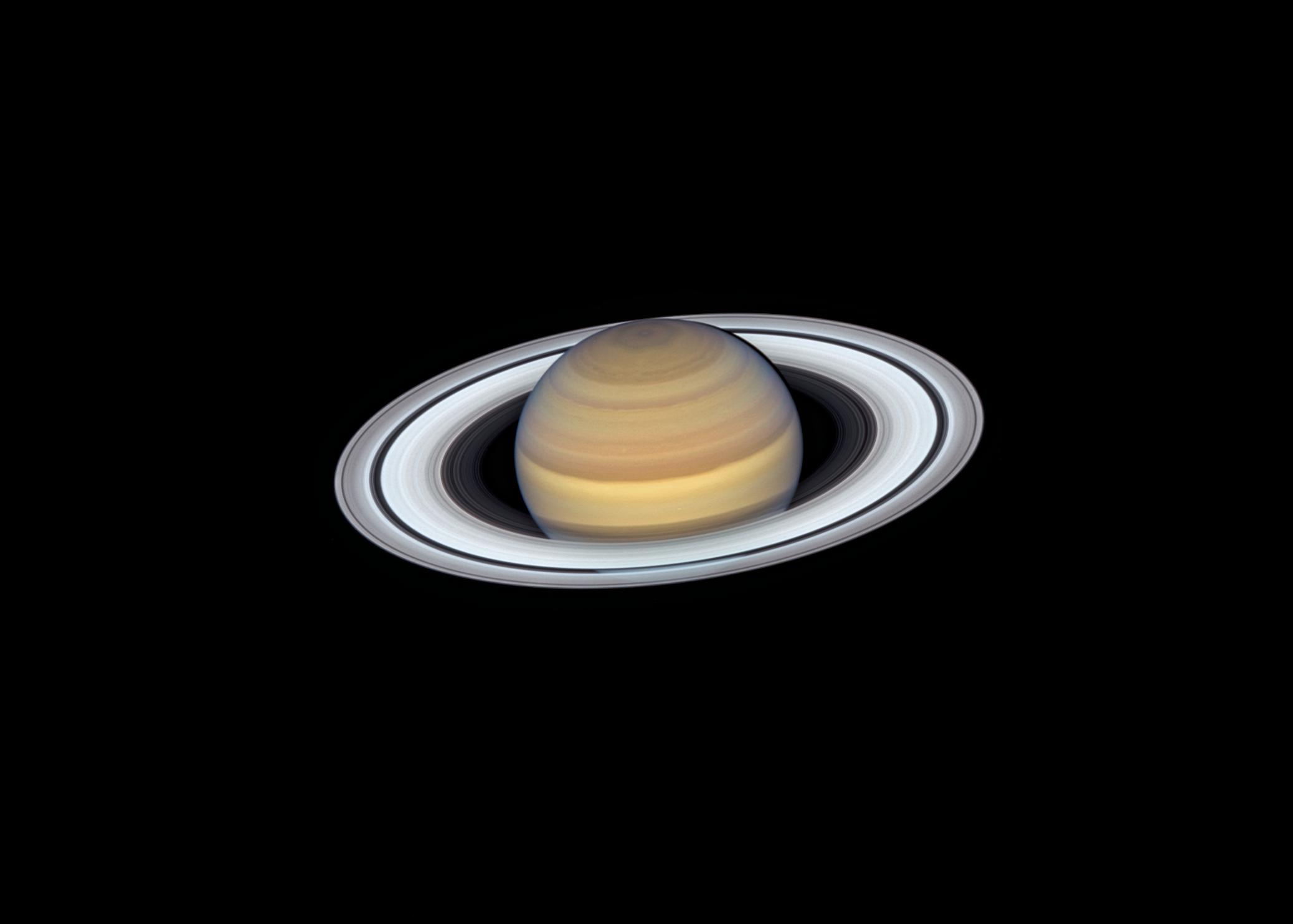 Image of Saturn taken by the Hubble Telescope (Source: NASA/ESA/A. Simon)