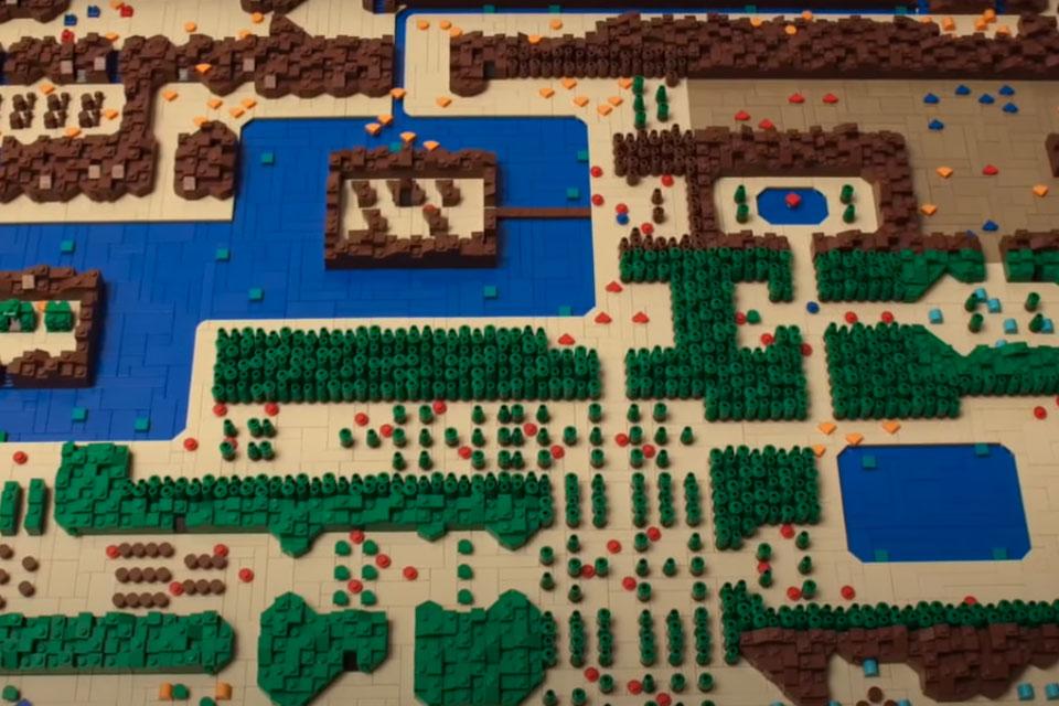 Fã recria mapa de Zelda original com 25 mil peças de LEGO