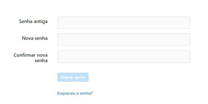 Caso você não lembre a senha atual, é possível recuperá-la na opção "Esqueceu a senha?". (Fonte: Baixaki/Reprodução)