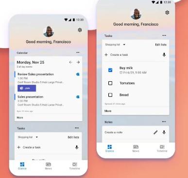 Microsoft Launcher allows integration with calendar and lists