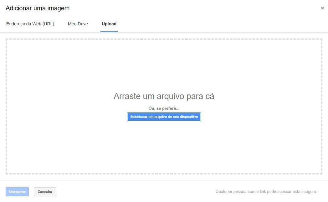 Quando o arquivo estiver no PC, é possível arrastá-lo para a caixa pontilhada ou selecioná-lo na pasta dentro do disco rígido (HD). (Fonte: Baixaki/Reprodução) Quando o arquivo estiver no PC, é possível arrastá-lo para a caixa pontilhada ou selecioná-lo na pasta dentro do disco rígido (HD). (Fonte: Baixaki/Reprodução)