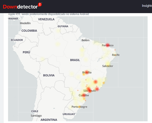 Reprodução/DownDetector