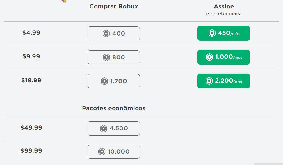 You can buy Roblox coins in varying amounts, with each pack costing different amounts;  the higher the price, the bigger the bonus