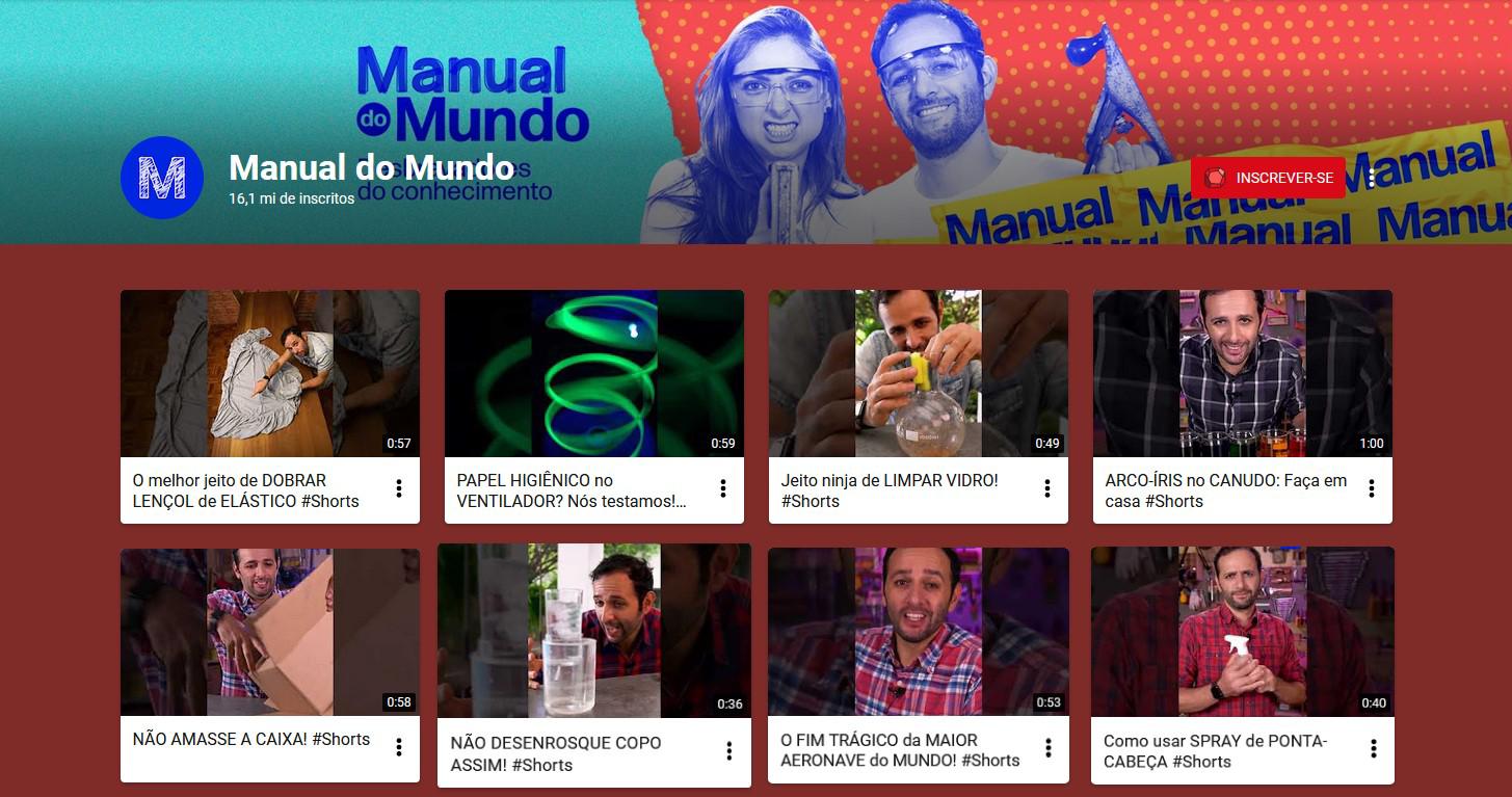 Manual do Mundo is a channel focused on scientific experiments for the youngest.