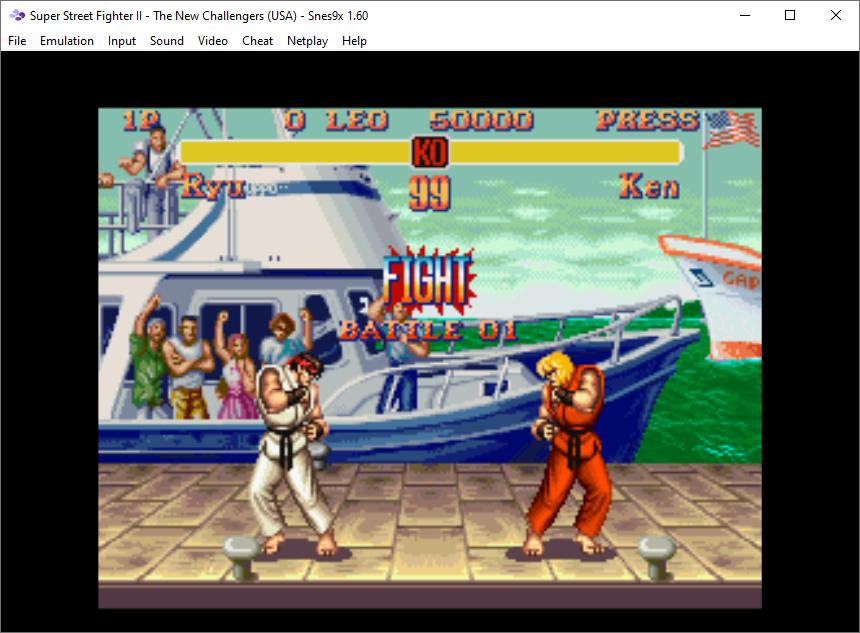 Exemplo de Super Street Fighter 2 rodando diretamente do emulador. (Fonte: Baixaki/Reprodução)