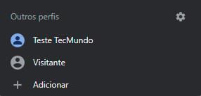 Escolha entre os perfis criados no seu Google Chrome
