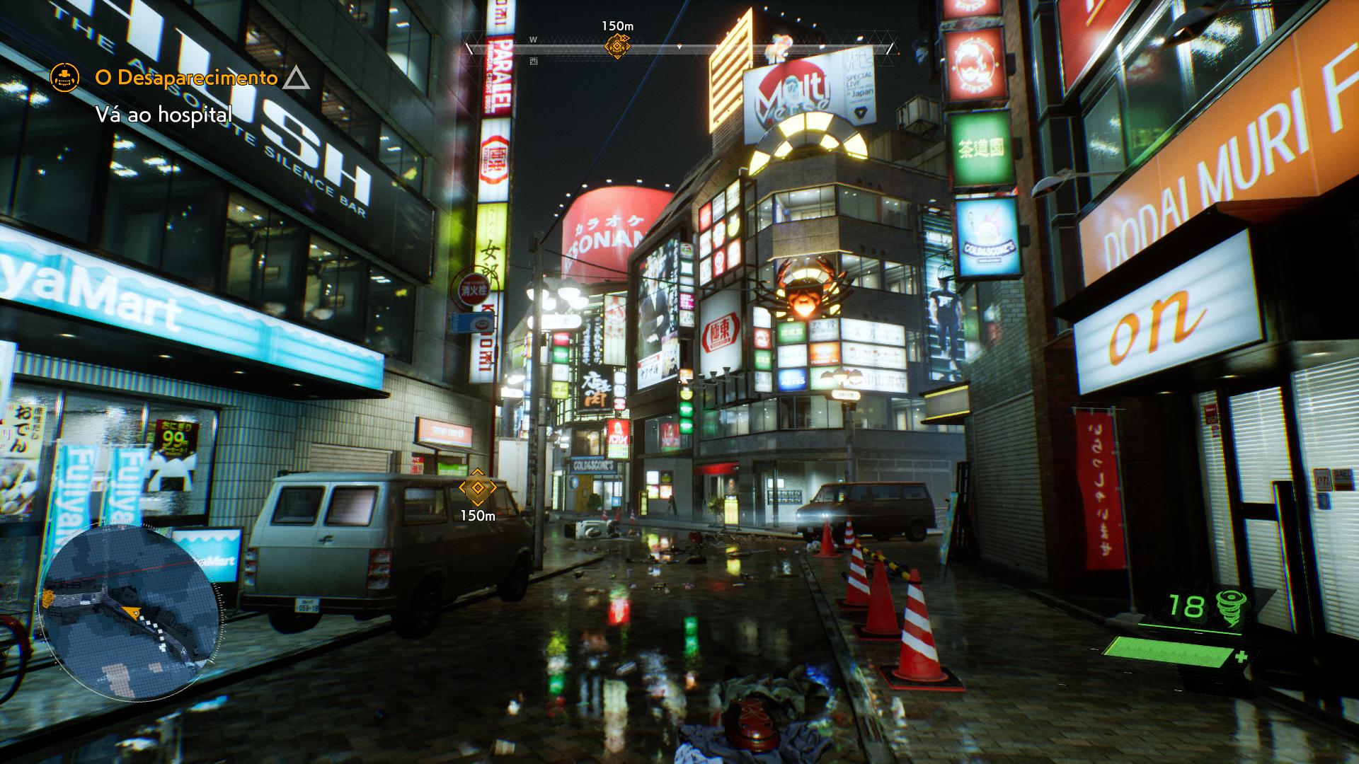 Descrição da Imagem: Exemplo de interface do jogo com marcadores de objetivo mapa e vida