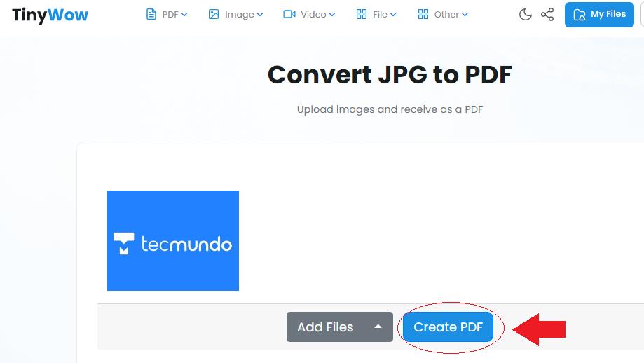Vote "Create PDF" to create the file