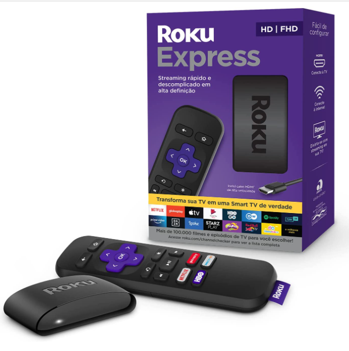 Imagem: Streaming player Roku Express, Full HD