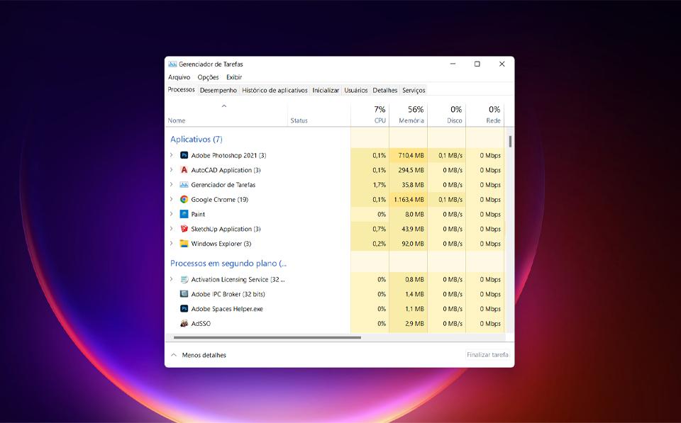 Modelo atual do Gerenciador de tarefas (Fonte: Microsoft/Reprodução)