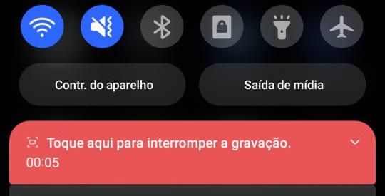 Faça o mesmo caminho para encerrar a gravação