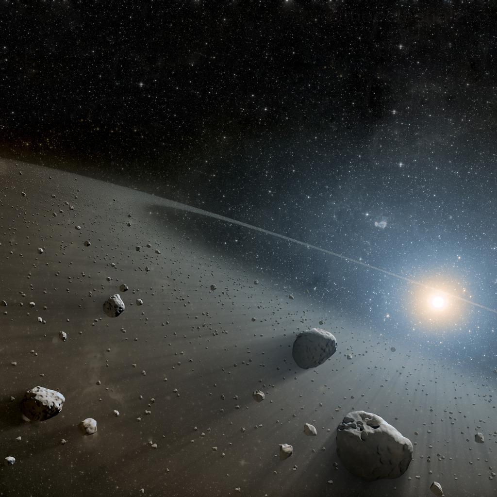 The asteroid belt is between the planets Mars and Jupiter (Source: Wikimedia Commons/NASA/JPL-Caltech/SST)