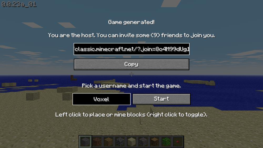 You can play Minecraft Classic for free on your computer's browser