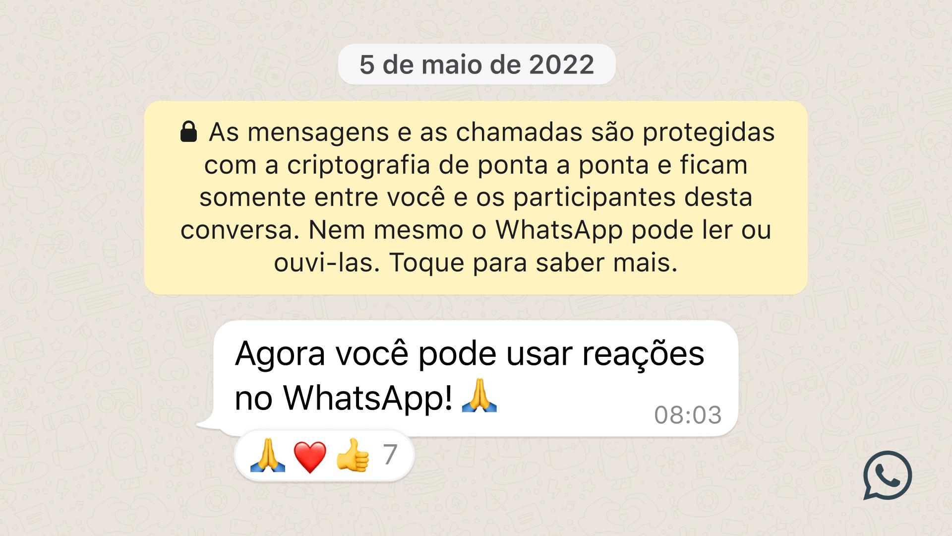 Emoji reactions on WhatsApp