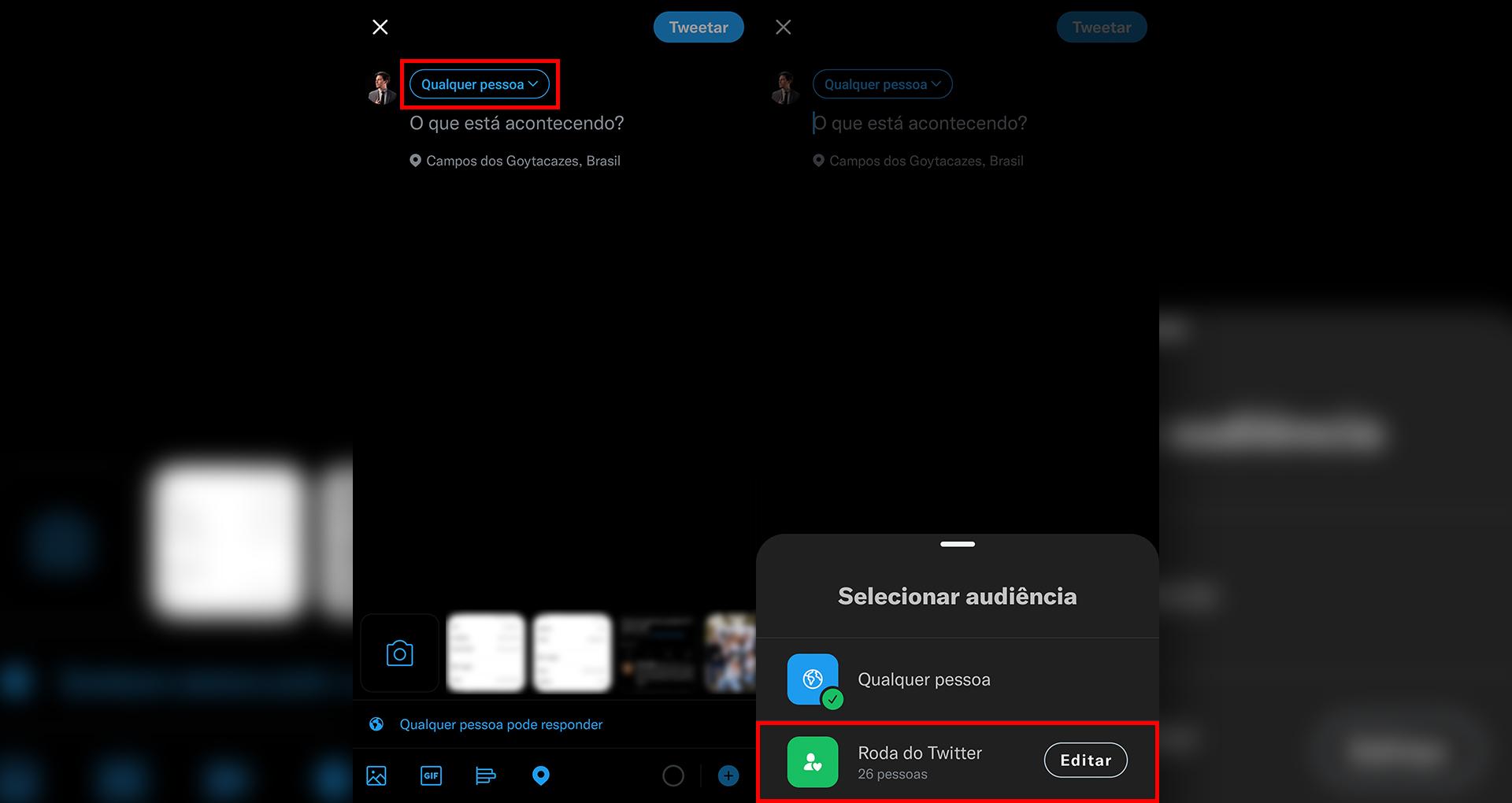 Acesso à função Roda do Twitter, no Android. (Fonte: Adriano Camacho, TecMundo)