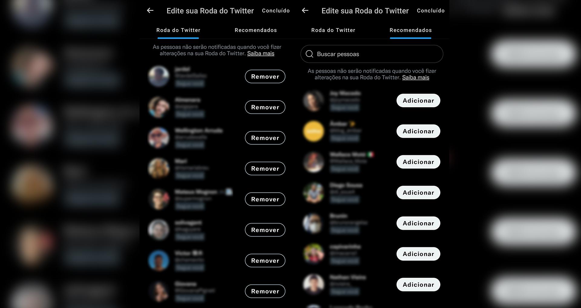 Tela de edição da Roda do Twitter, no Android. (Fonte: Adriano Camacho, TecMundo)