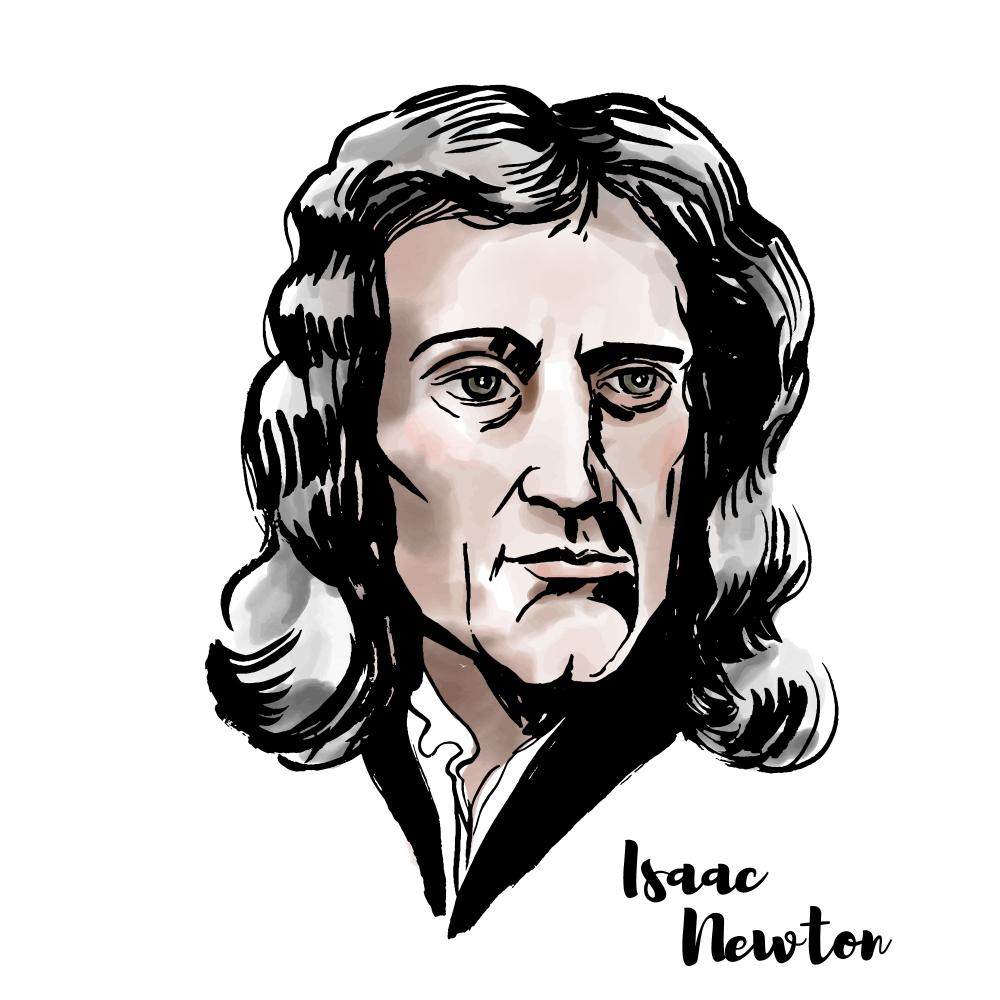 Ilustração mostra o cientista inglês Isaac Newton