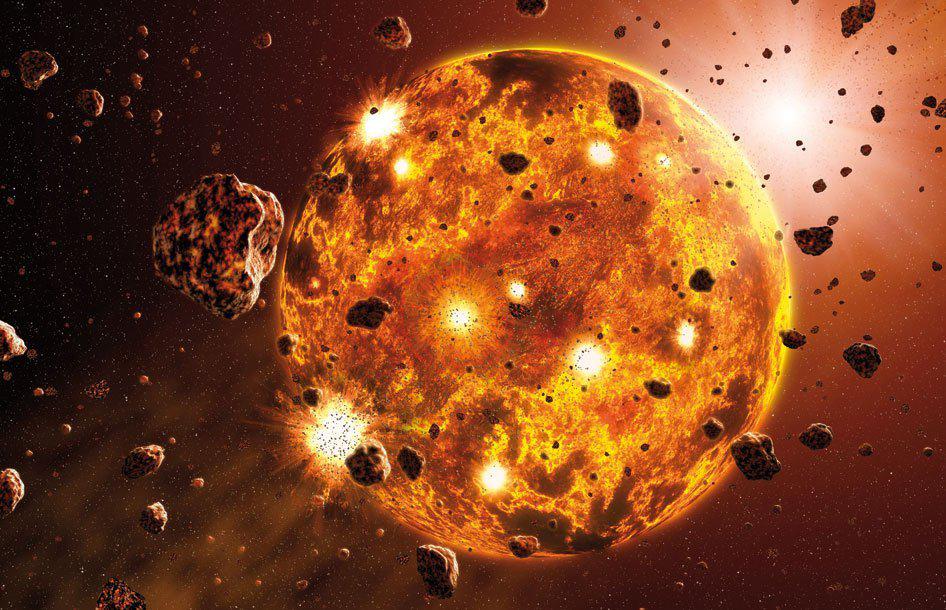 Artist's representation of planet formation.