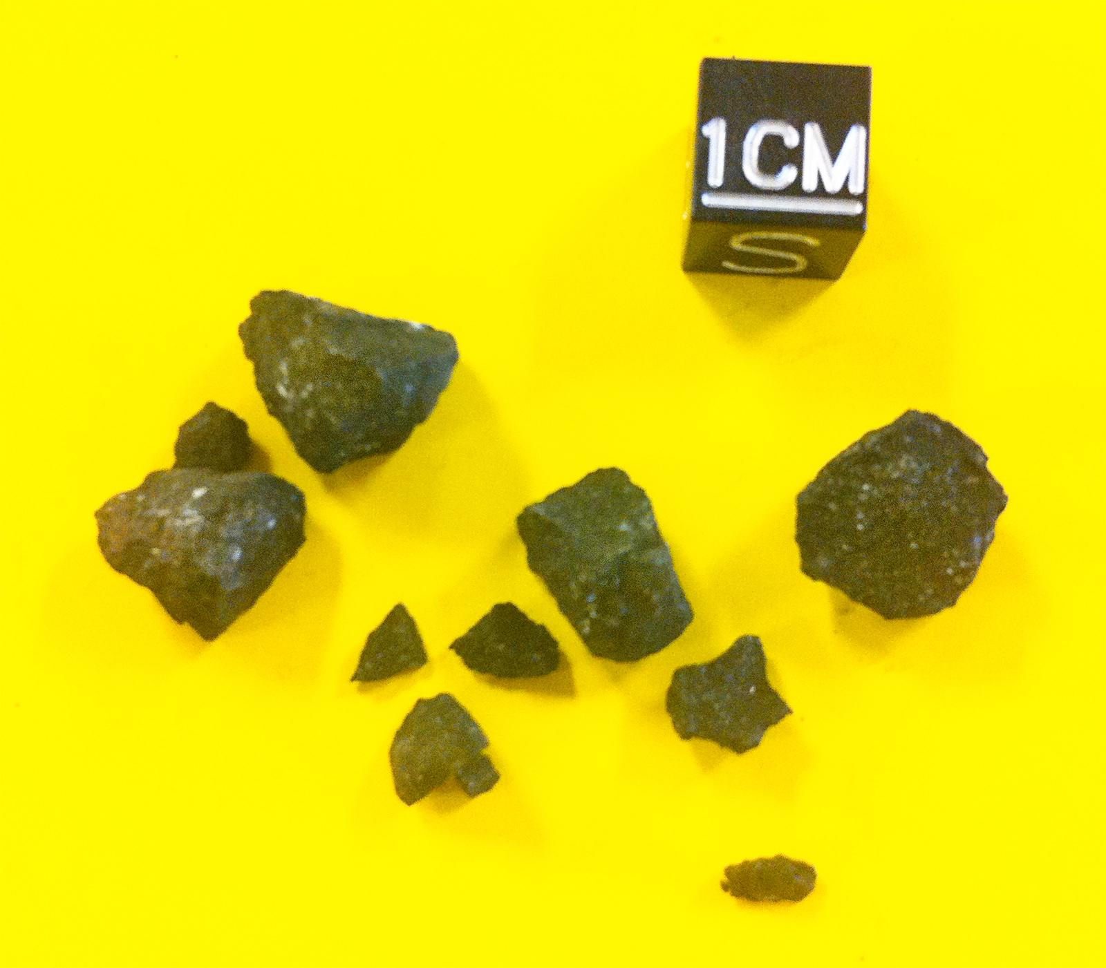 Meteorite fragments.