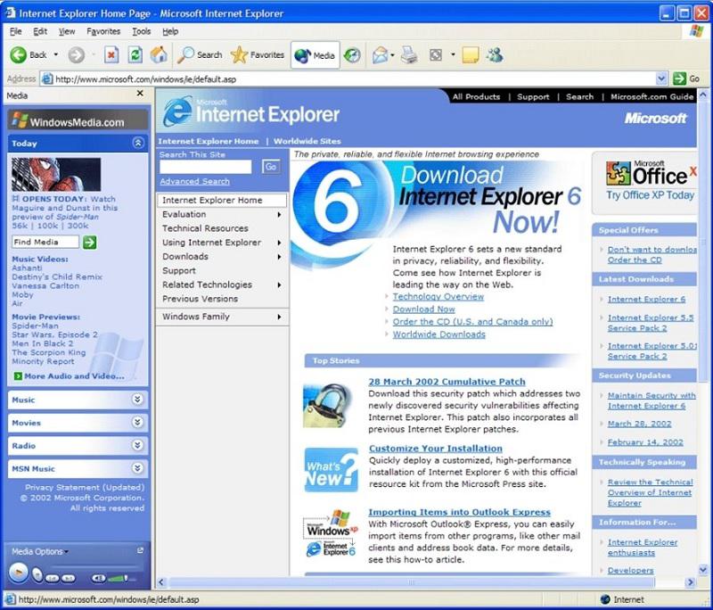 Internet Explorer 6 was important in browser history
