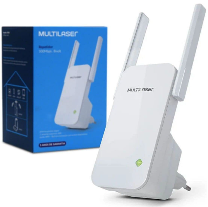 Imagem: Repetidor de sinal, 300Mbps, Multilaser RE056