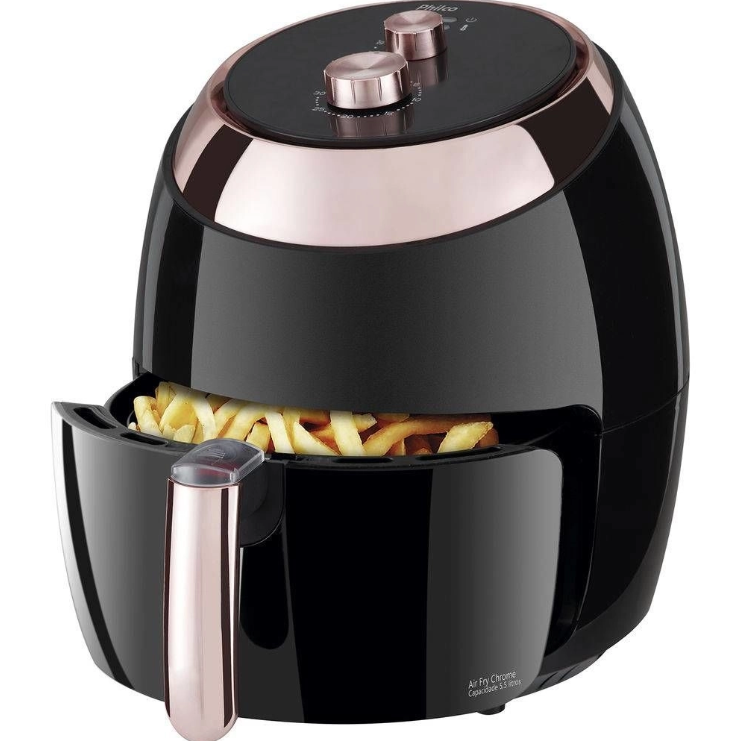 Imagem: Fritadeira Sem Óleo, Air Fryer, Philco Chrome, 5,5 Litros